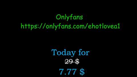 Media: A digital image with black background displaying green text \"Onlyfans.com/hotlove1\" and blue text \"Today for 29$ 7,777$\" in playful, cartoonish font.