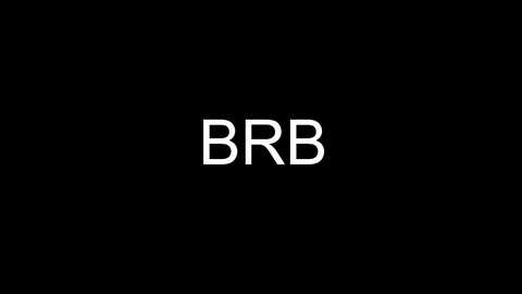 Media: A digital image with a solid black background features the text \"BRB\" in bold, white, sans-serif font, centered. The minimalist design emphasizes the text, with no additional elements or colors present.