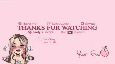 This is a digital drawing with a pink background featuring a happy anime girl with long blonde hair, blushing and smiling. She wears a strapless top. The text \"Thanks for Watching\" is centered with social media icons and a \"Full Simon\" note.