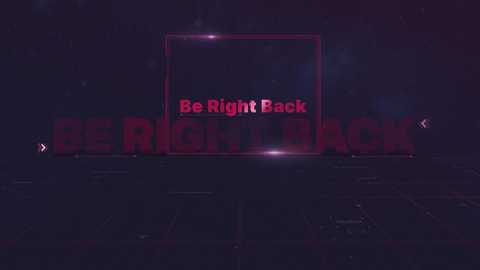 Media: A CGI image of a dimly lit, dark room with the words \"BE RIGHT BACK\" in bold, pink, 3D letters, with a glowing, rectangular outline. The background is dark and shadowy, creating a suspenseful atmosphere.