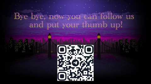 Media: Video of a city bridge at sunset, purple sky, text overlay, QR code at bottom.