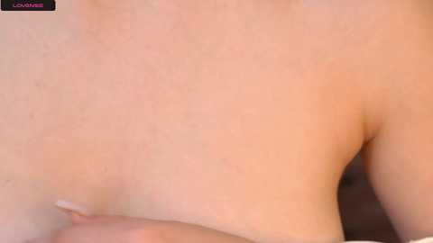 Media: A close-up video of a fair-skinned person's upper torso, showing a small mole near the breast. The image is taken from a slightly above angle, emphasizing the natural texture and subtle details of the skin.