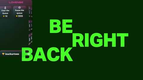 Media: A digital image featuring a dark green background with bold, neon green text reading \"BE RIGHT BACK.\" The text is large and centered. On the left side, there is a screenshot of a smartphone with the app \"Loom\" open.