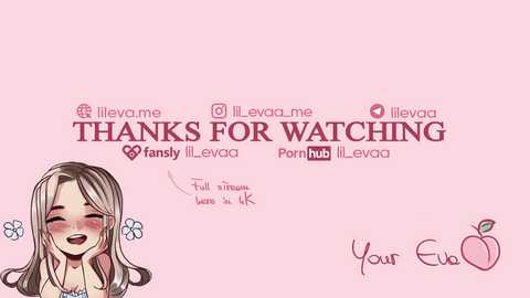 Media: A digital drawing features a smiling anime girl with long, wavy hair, blushing cheeks, and closed eyes. Text above reads \"Thanks for Watching\" with social media icons. Background is pastel pink.