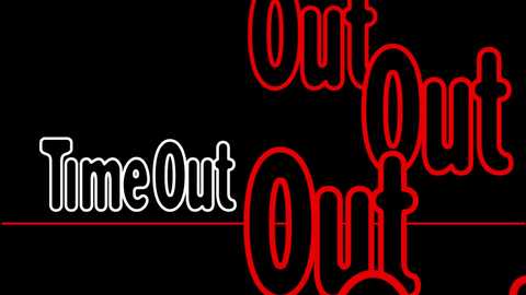 Media: A digital image featuring bold, neon red text on a black background, reading \"Out Out Out\" in a large, all-caps font. The text is outlined in white, creating a striking contrast. The style is modern and minimalist.