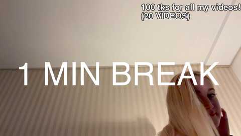 Media: A video of a blonde woman smiling, with the text \"100 k's for all my videos (20 VIDEOS)\" overlaid.