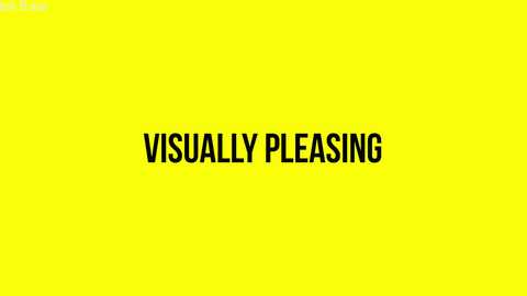 Media: A digital image with a bright yellow background featuring bold, black, capitalized text that reads \"VISUALLY PLEASING\" centrally. The text is centered and has a clean, modern font.