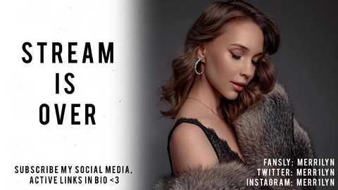 Media: A video of a young woman with wavy brown hair, wearing a black lace top and fur coat, with the text \"STREAM IS OVER\" on a white background. The text also mentions \"Subscribing to my social media\" and \"Active links in bio,\" with a mention of her Twitter and Instagram handles.