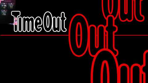 Media: Video of a neon sign reading \"Time Out\" in bold, white, cursive letters on a black background, with red outlines. The image has a modern, minimalist style.