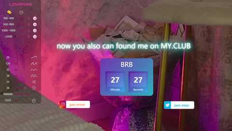 Media: Video of a VR scene with a user's avatar in a nightclub, glowing neon text overlaying a purple and pink abstract background.