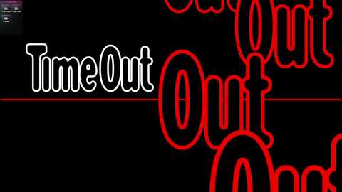 Media: A digital image featuring the phrase \"Time Out\" in white, outlined in red on a black background, with a thin red horizontal line across the middle.