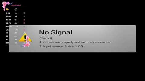 Media: A screenshot of a computer's desktop with a \"No Signal\" warning and a \"Check if cables are properly connected\" message. The background is black, and the screen is bordered in gray.