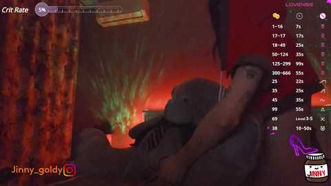 Media: A 3D-rendered scene of a muscular man and a nude woman, with a green flame in the background, viewed from a first-person perspective in a video game.