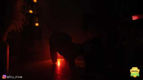 Media: A dimly lit video of a man in a dark suit, crouched over a man in a white shirt, who is lying on the ground, surrounded by a dimly lit room.