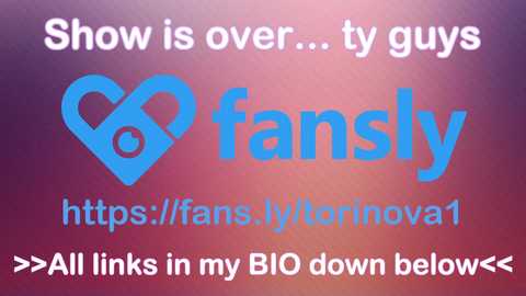 Media: Video of a fan page for a YouTube channel. Text reads: \"Show is over... ty guys,\" \"fanly,\" \"http://fans/ybarnnovat1,\" \"All links in my BIo down below.\" Background is a gradient of purple and pink.