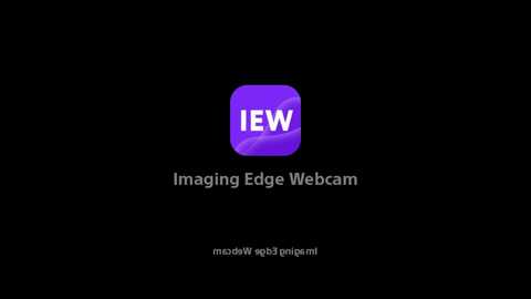 Media: A digital image features a black background with a purple square icon containing the text \"IEW\" in white. Below, \"Imaging Edge Webcam\" is written in white, followed by \"maidw:3.3.1.92\" in smaller font.