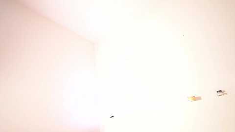 Media: Video of a minimalist, plain white interior wall with a faint shadow in the upper left corner. Two small, indistinct objects, possibly light switches, are barely visible in the lower right corner.