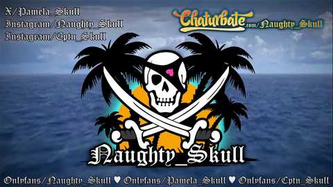 Media: A digital game screen featuring a pirate skull and crossed swords against a tropical background, with text options for \"Xbone\" and \"Chewbake\" at the top, and \"Bonerly Skull\" at the bottom.