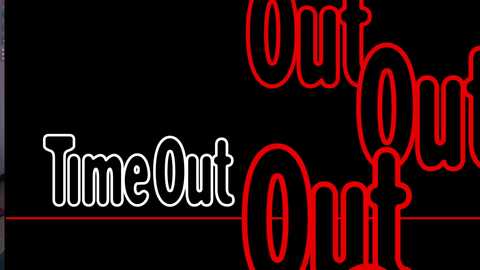 Media: A digital image with \"Time Out\" written in white on a black background, surrounded by glowing red neon text. The text is stylized, with \"Time\" on the left and \"Out\" on the right, emphasizing a sense of urgency.