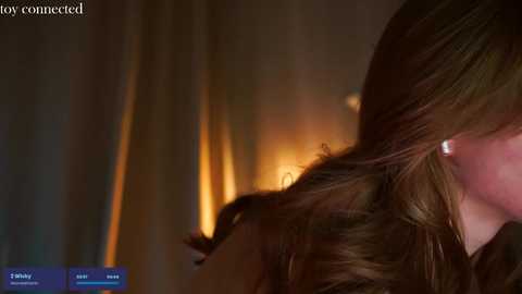 Media: Video of a woman with long brown hair, partially blurred face, wearing a silver earring, with a warm, ambient light background and a \"the way we connect\" text overlay.