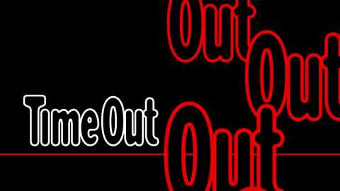 Media: Video of a neon sign against a black background with \"Out of Time\" in white and red text, evoking a retro, 1950s-style vibe.