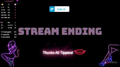 Media: A vibrant, neon-lit digital stream ending screen featuring the phrase \"Thanks All Tippers!\" with a red lipstick graphic.