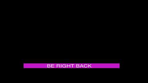 Media: A digital image with a black background. A horizontal, bright pink bar across the center displays the text \"BE RIGHT BACK\" in bold white letters. The overall minimalist design features clean lines and vibrant colors.