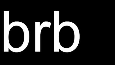 Media: A minimalist, black-and-white digital image of the \"brb\" acronym, with the \"b\" in bold, capital letters and the \"r\" and \"b\" in smaller, lowercase letters, against a solid black background.