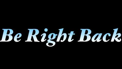 Media: A digital image with a solid black background features the phrase \"Be Right Back\" in large, white, cursive text, with a small blue dot after \"Be.\" The text appears centered and bold, with a modern, minimalist design.