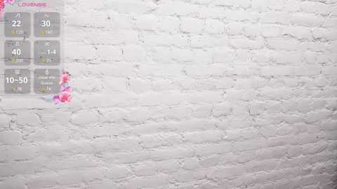Media: A video of a white brick wall with a pink, flower-shaped adhesive decal on the left. The background includes a digital display showing weather information and temperature.