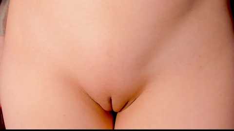 Media: Video of a nude female's lower abdomen and genital area, showing smooth, pale skin with a small patch of pubic hair.