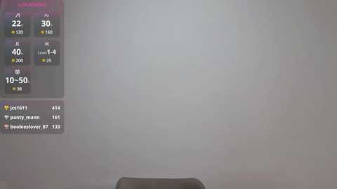 Media: A video of a dimly lit, plain white wall with a digital display on the left showing statistics, including \"Janet,\" \"Bobbleslove,\" \"Kylie Jenner,\" and \"Kendall Jenner.\