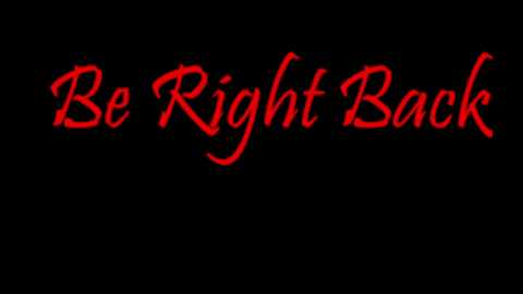 Media: A digital image with a black background features the phrase \"Be Right Back\" written in bold, red cursive font. The text appears to be illuminated, creating a glowing effect. The image is minimalist and straightforward, with no additional objects or elements.