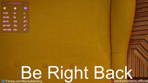 Media: A video of a yellow couch with a digital clock displaying 9:32 AM and a wooden wall. Text overlays read, \"Be Right Back.\