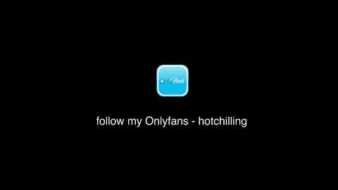 A digital graphic with a black background features a glowing blue, square-shaped icon with white text. Below, the words \"follow my Onlyfans- hitchhiking\" are written in white, lowercase sans-serif font.