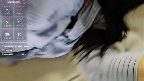 Media: A video shows a close-up of a woman's black hair, partially obscured by a white and gray scarf, and a calendar display with dates, temperatures, and weather icons in the background.