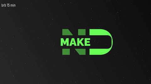 Media: Video of a digital graphic featuring a neon green, 3D-style letter 'M' with the word \"MAKE\" in bold, uppercase letters. The background is a dark, textured black, resembling a starry night sky.