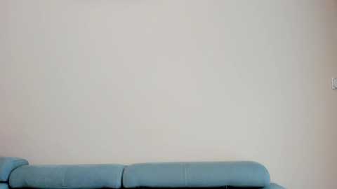 Media: A video of a minimalist room featuring a light blue leather couch against a plain, off-white wall. The image captures a simple, modern aesthetic with a focus on clean lines and neutral tones.