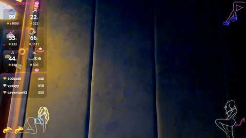 A dimly-lit, abstract, digital drawing featuring a dark, vertical background with faint outlines of figures, possibly nude, in a sexual pose. The image includes a sidebar with chat icons and a blurred, glowing light source.