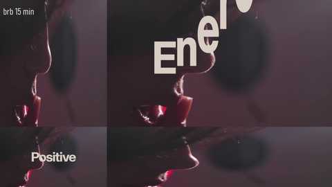 Video of a close-up of a person's eye, with the word \"Energize\" partially visible, overlaid on a dark background. Text reads \"bri 15 min\" in the top left.