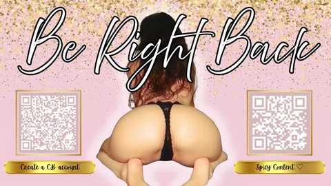 Video of a woman with long, wavy brown hair, wearing black lace panties, bent over, with a QR code and \"Create a CKS account\" text in the background.