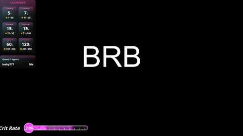A digital image showcasing a black screen with the white text \"BB\" at the center. In the top left corner, a small table displays betting odds, with rows labeled \"5s\" and \"15s.\" A pink \"Cris Rate\" bar at the bottom indicates a 100% rating.