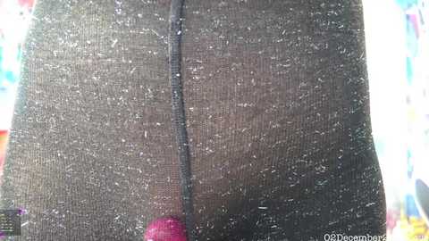 A close-up video of a person's buttocks in dark, textured fabric, with a purple object partially visible. Background is blurry, colorful, and out of focus. The image has a watermark reading \"@S3X_P0RNOH0RSE.\