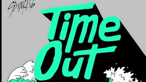 Digital comic-style art featuring \"Time Out\" text in bold green letters against a black and gray background. A small, stylized white character with a green hat appears in the lower left corner. Artist signature \"SwanKinder\" at the top left.