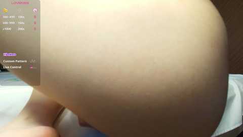 A close-up video of a fair-skinned person's bare buttocks, captured in a virtual reality headset, with the top left corner displaying VR settings and a \"mattix\" logo.