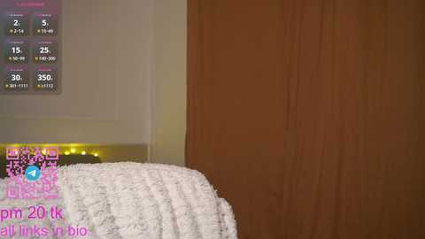 Media: Video of a cozy bedroom with a wooden wardrobe and a fluffy white blanket on a bed. A digital clock displays 6:20 AM, with a pink overlay showing \"all links are broken\" in a playful font.