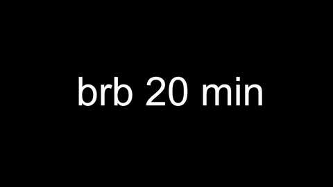 A simple, black-and-white digital image featuring the text \"bbr 20 min\" in bold, white sans-serif font against a solid black background. The text is centered and occupies the entire frame.