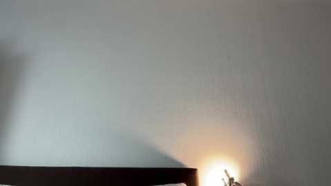 Video of a dimly lit room with a smooth, pale gray wall and a small, warm, white light source in the bottom right corner.