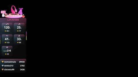 A digital fitness app screenshot with a black background, displaying a \"Loverise\" workout routine, featuring pink icons, a progress bar, and exercise instructions.