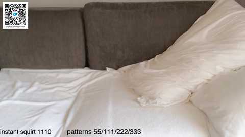 A video of a bed with white sheets and a brown headboard. The pillow is slightly disheveled, with a small, dark spot on the pillowcase. The image has a watermark at the top left.